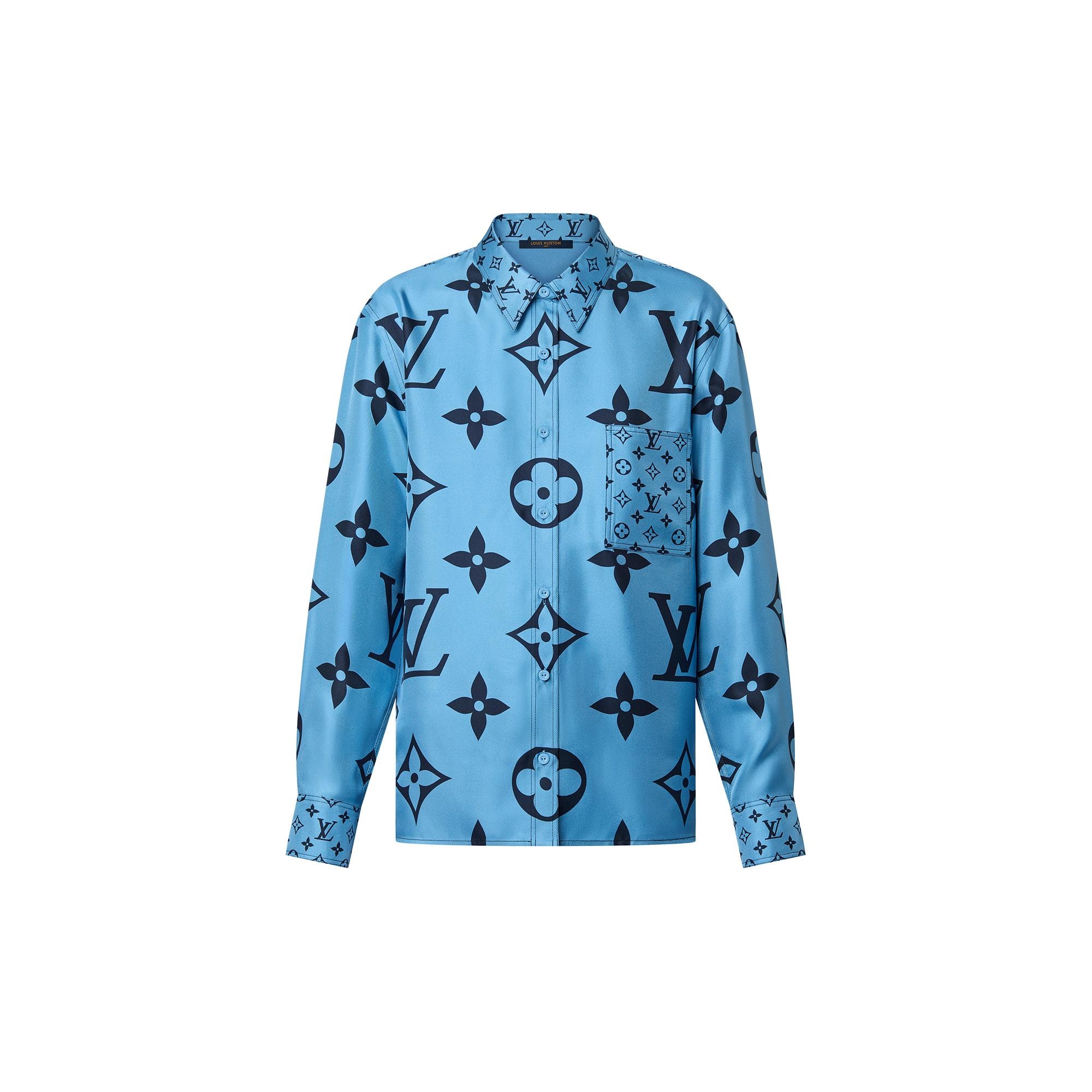 Sky Mixed Monogram Masculine Shirt Ready to Wear LOUIS VUITTON